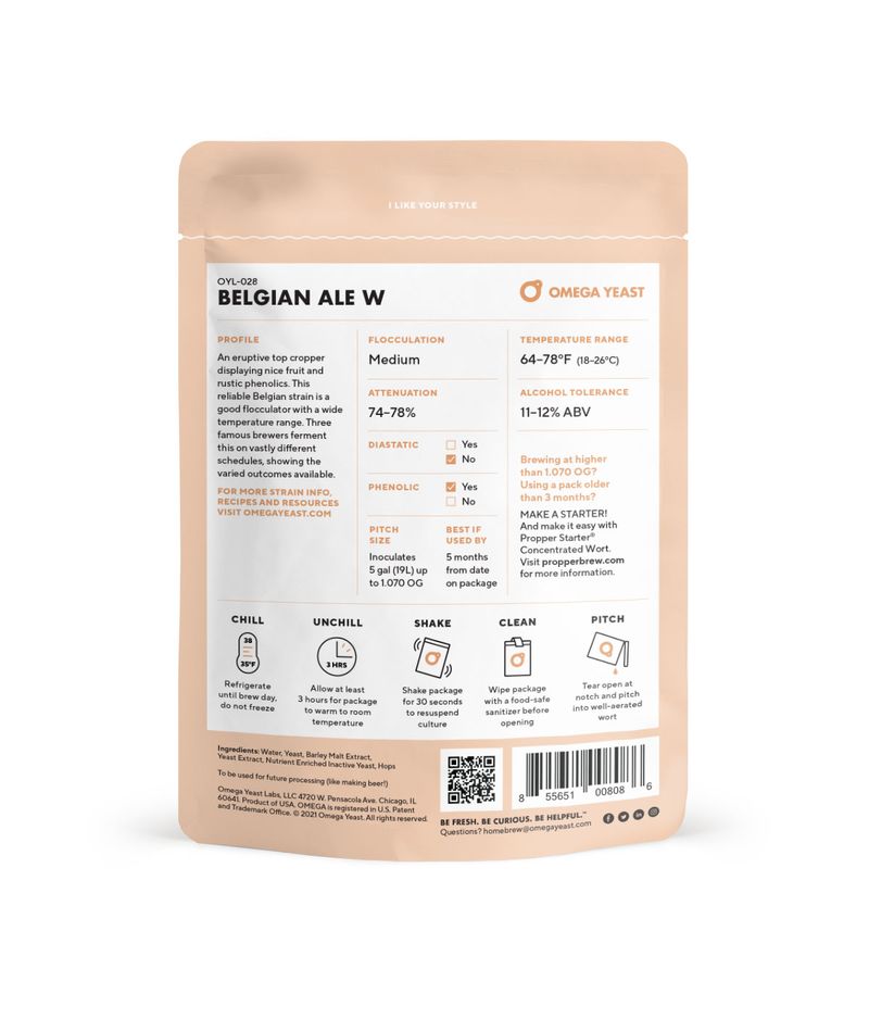 Omega Yeast - OYL-028 - Belgian Ale W