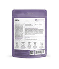The back of a purple Omega Yeast Lacto liquid bacterial culture, showing product details, usage instructions, and a barcode on a white background.