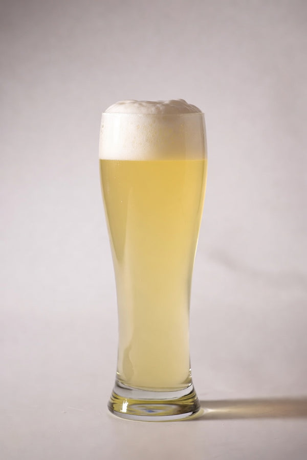 glass of pale golden beer showing 3 srm color from root shoot malted wheat specialty malt