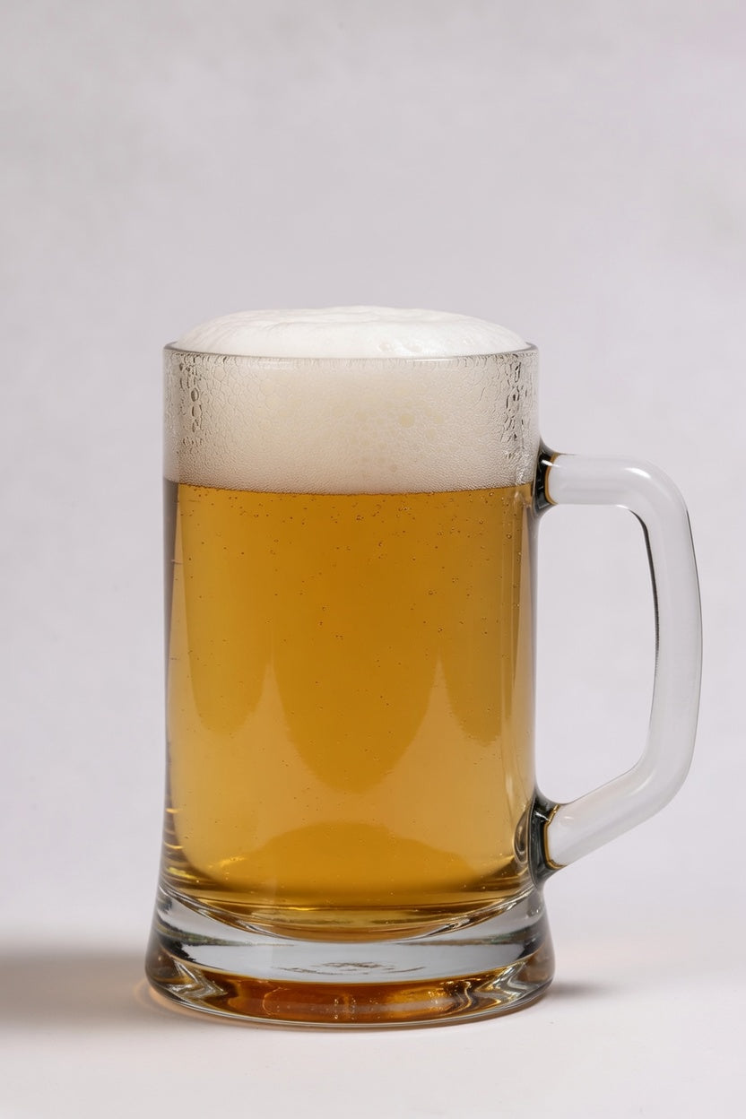 glass of golden beer showing 10 srm color from weyermann munich type 2 base specialty malt